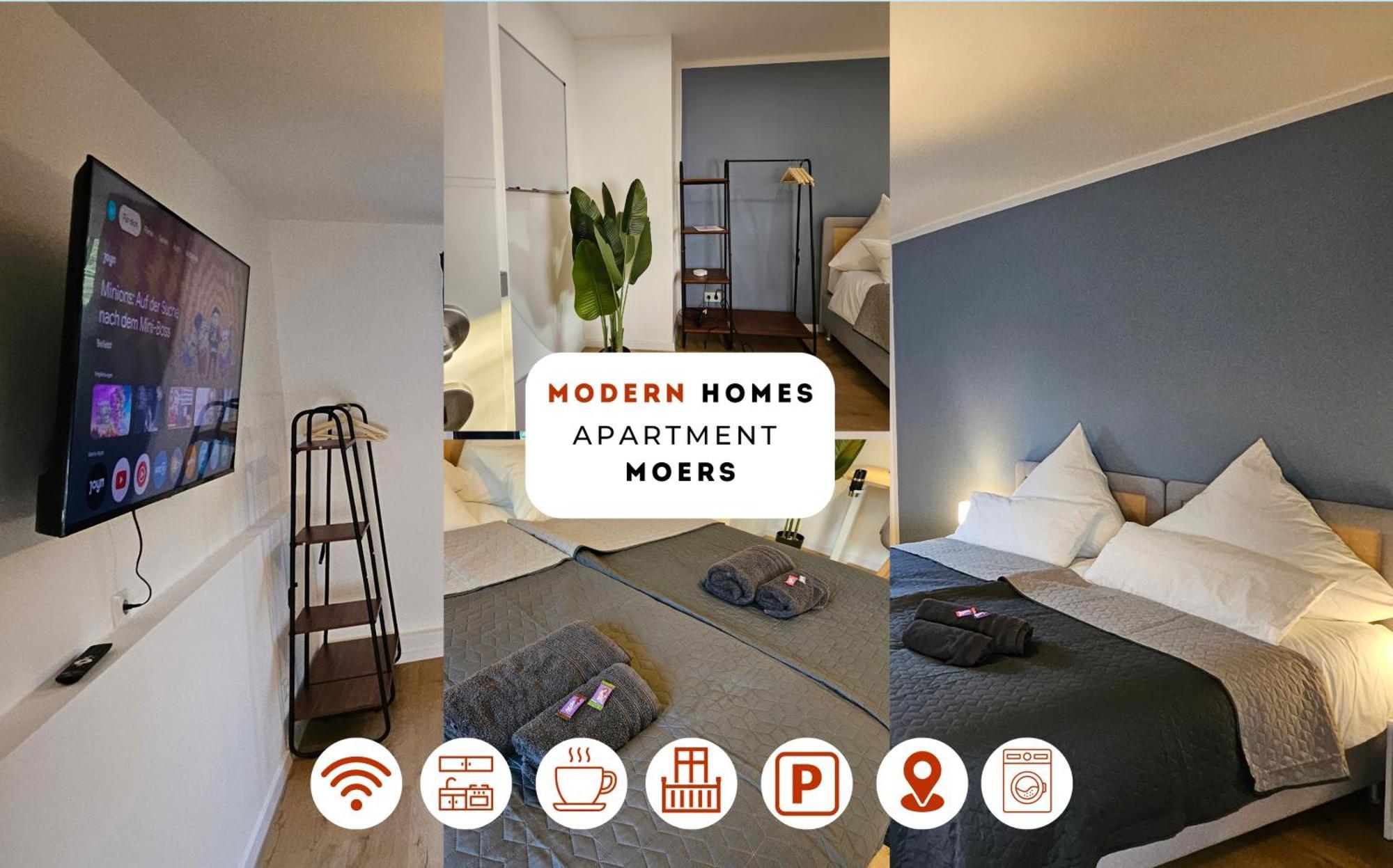 Modern Homes - Voll Ausgestatte Wohnung - Balkon - Hotelbetten - 4K Tv - Wlan Moers Exterior foto